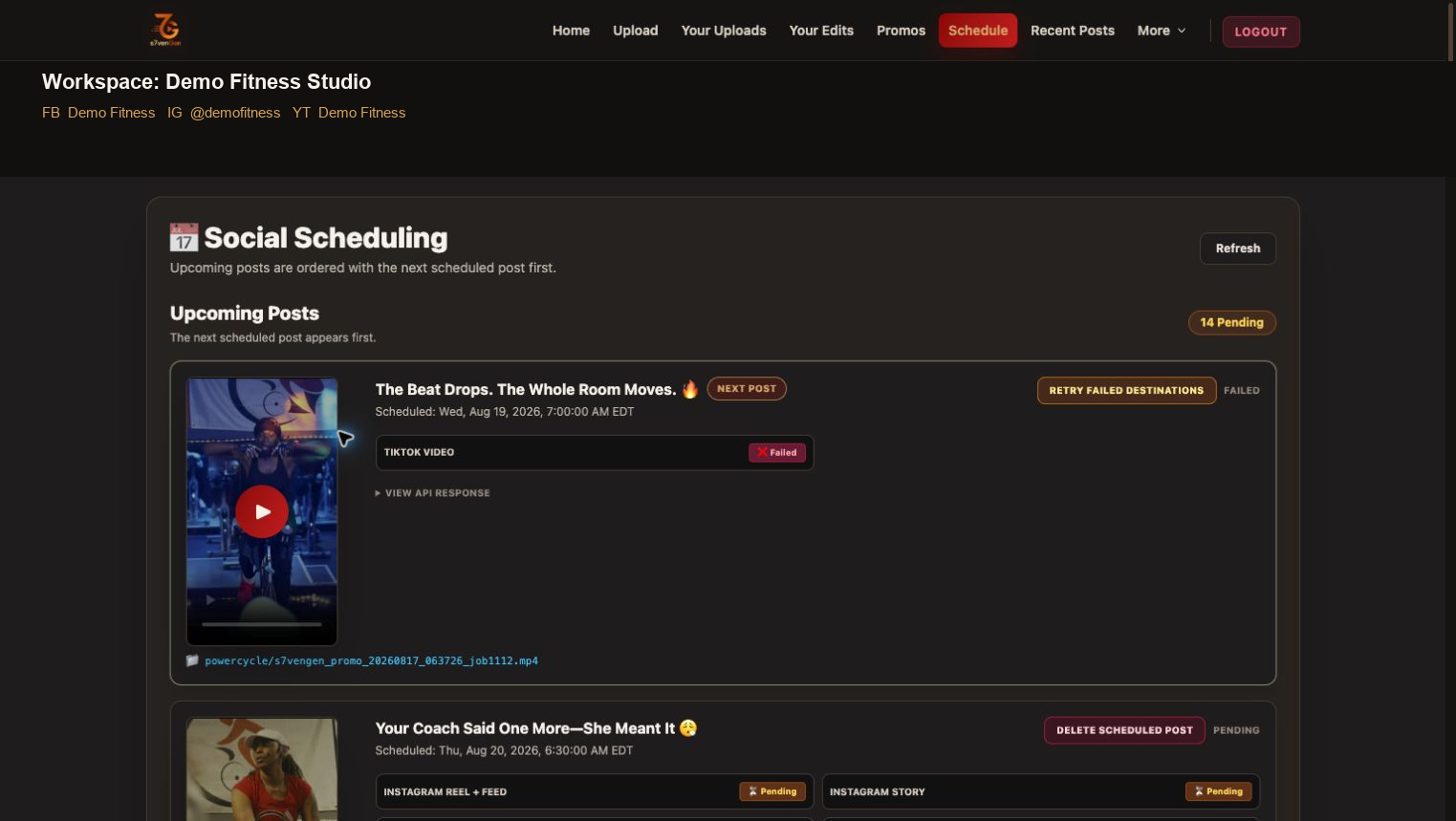 Publish, schedule, and verify delivery screen